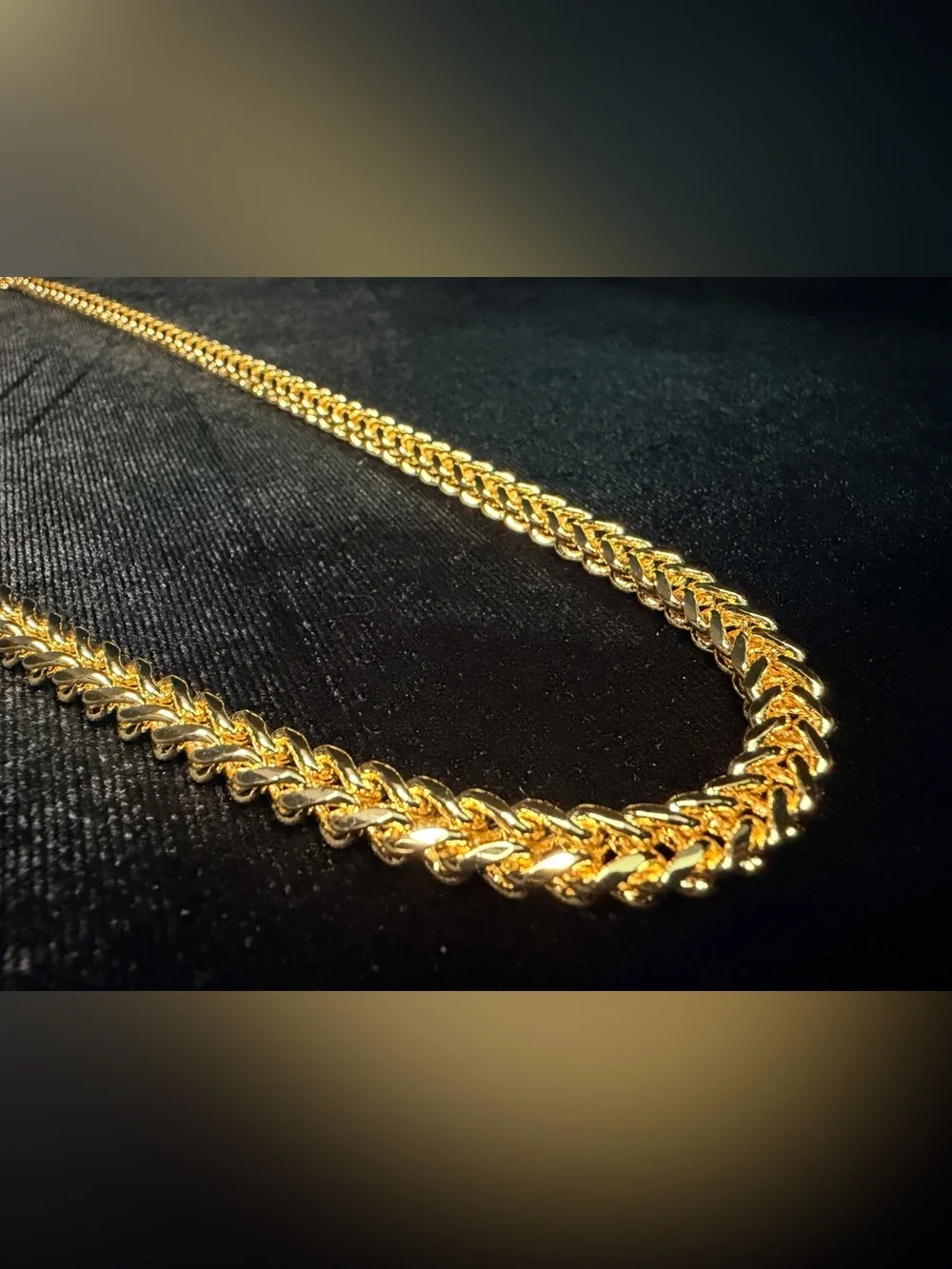 Franco 24in 6.5MM Italy 750 Stamped Gold Filled necklace. Perfect Piece.